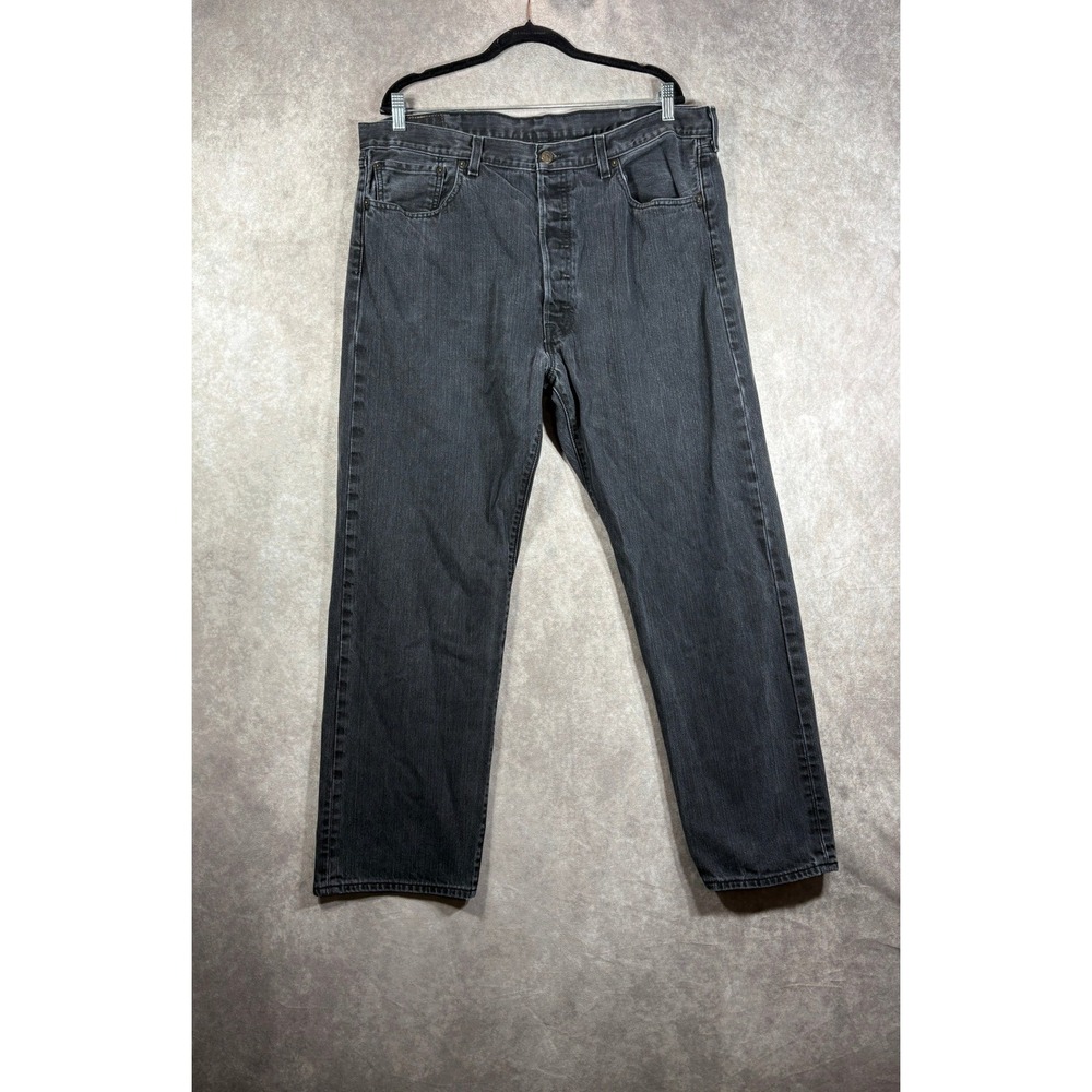 Levi's Jeans Men 40x30 Black 501 Original Fit Button Fly Straight Leg Denim